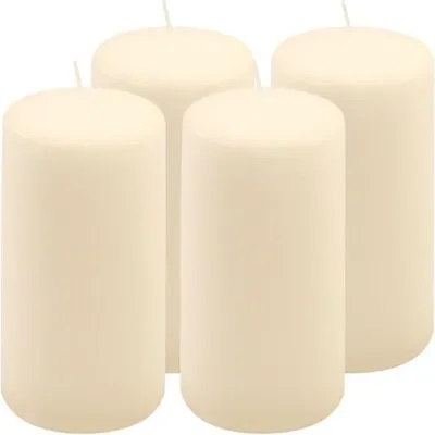 Obrázek produktu pro Sada sloupových svíček, 15 cm, Ø 7,5 cm, krémová, 4 ks