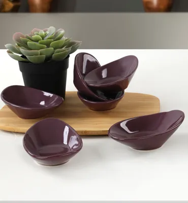 Produktbild von Hermia Concept, ST511006F498A000000MAYD200, Saucenschalen-Set aus Keramik (6-teilig), Lila, 100 % KERAMIK, 12 x 7,9 x 3 cm