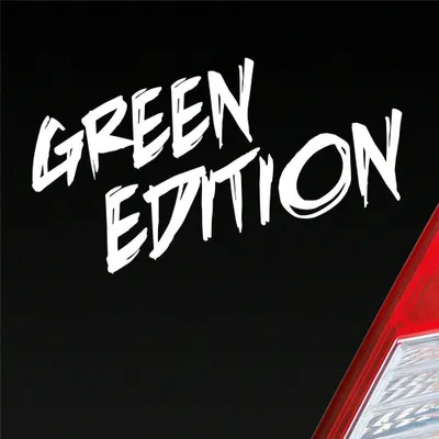 Produktbild von Auto Aufkleber Green Edition Auto Car Tuning Motorrad 15x7 cm Weiss Matt Sticker Heckscheibenaufkleber