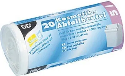 Produktbild von STARPAK Mülleimerbeutel LDPE 5 Liter weiß 20 Beutel auf Rolle
