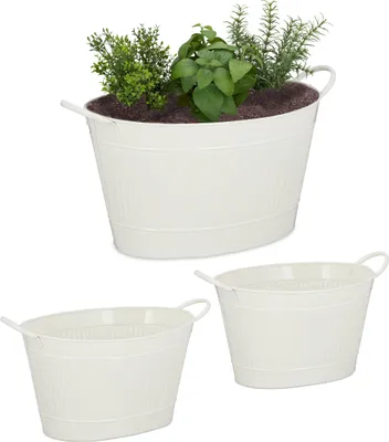 Produktbild von relaxdays kovová vaňa vintage vzhľad sada 3