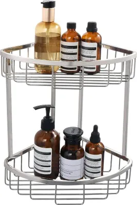 Image de Panier de douche en acier inoxydable, poli, pour la douche et la salle de bains