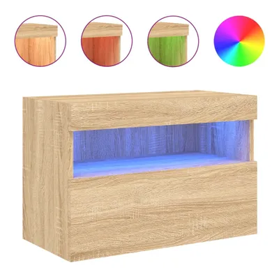 Productafbeelding van Tv-wandmeubel met LED-verlichting 60x30x40 cm sonoma eikenkleur