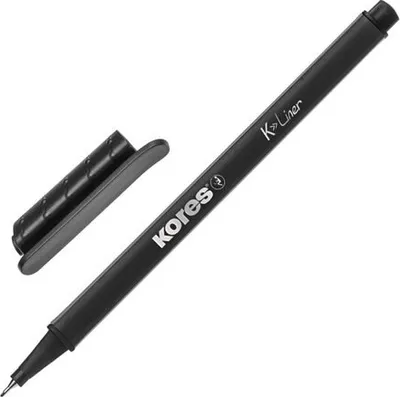 Obrázek produktu pro Kores FL28102, 12 kusů, Černá, Jemný hrot, Černá, Šedá, Kulatý, 0,4 mm