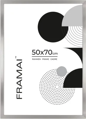 Obrázek produktu pro Framai® Obrazový rám 50x70 SILVER MDF Ekologický rám s nerozbitným plexisklem, závěsem a stojanem