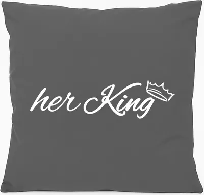 Produktbild von Huuraa Kissen her King Krone 40x40cm mit Füllung Steel Grey Baumwolle Dekokissen Geschenkidee