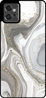 Produktbild von Smartphonica Handytasche passend für Motorola Moto G32 mit Marmordruck - TPU Rückabdeckung Fall Marmor Design - Silber