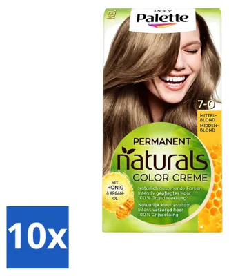 Productafbeelding van 10 x Poly Palette haarverf - Mediumblond 7-0 - 115 ml - Voordeelverpakking - 10 stuks