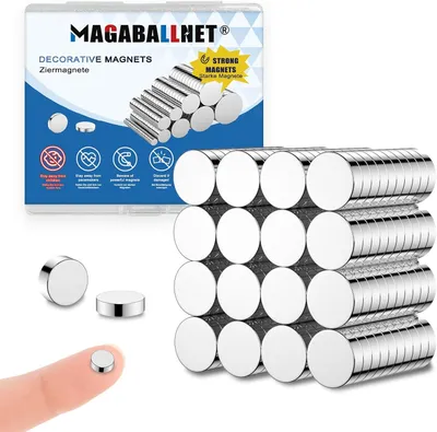 Imagen del producto de Imanes de neodimio, 8 x 2 mm, 100 unidades, para superficies magnéticas