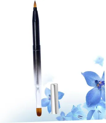 Produktbild von Einziehbarer Lippenpinsel aus Metall, doppelter flexibler Kopf, Farbverlauf Schwarz, praktisch und präzise