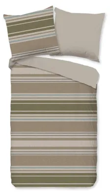Produktbild von Good Morning Flanell-Bettwäsche-Garnitur Oxford   Farbe Sand Größe 155x220+80x80