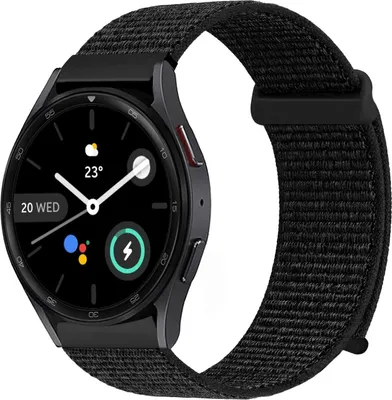 Produktbild von Smartwatch Armband für Samsung Galaxy Watch5 Pro 45mm Nylon Textil Band Ersatzband Wechselband Klettverschluss flexibel atmungsaktiv Schwarz