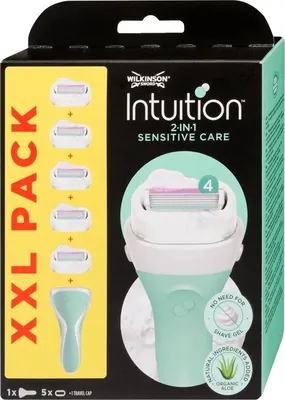 Produktbild von Wilkinson Intuition Sensitive Care XXL Pack - Scheerapparaat + 5 Navulmesjes