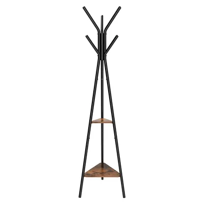 Obrázok produktu pre Vasagle Nástenný regál s policami, hnedo-čierny 49 x 49 x 179 cm
