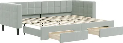 Immagine prodotto di vidaXL Letto da giorno allungabile con cassetti grigio chiaro 80x200 cm in velluto
