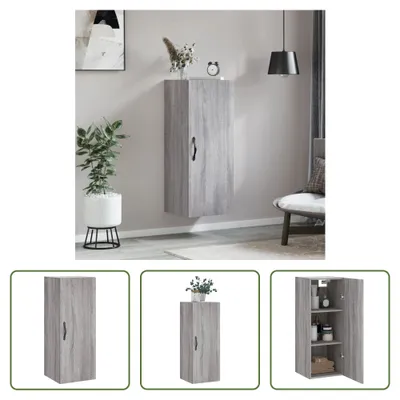 Produktbild von The Living Store Wandschrank Grau Sonoma 34,5x34x90 cm Holzwerkstoff