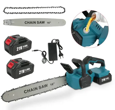 Image de Scie à chaîne sans fil - Scie à chaîne électrique sans fil - Lame de 40,6 cm - 21 V - 2 batteries - Moteur sans balais - Lubrification automatique de la chaîne - Tension de la chaîne réglable sans outil
