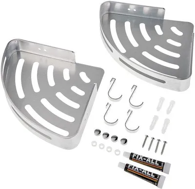 Image de Plaques adhésives argentées pour salle de bain et douche - 2 pièces - Aluminium