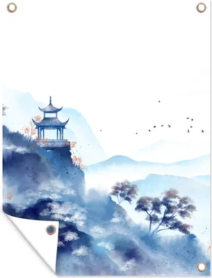 Produktbild von MuchoWow® 60x80 cm Outdoor-Poster Gartendeko Sichtschutz Garten Poster für den Garten  Malerei - Ölfarbe - Natur