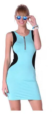 Produktbild von Damen Longshirt Tunika Top Minikleid 2 farbig, S/M; Mintgrün