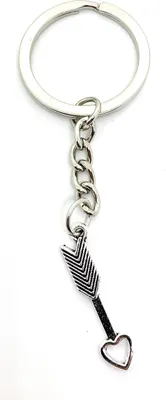 Image de Onwomania Porte-clés Partenaire Flèche amoureuse Argent Métal Pendentif Charm