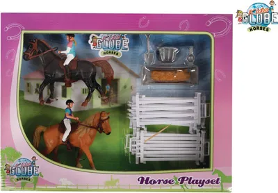Image de KidsGlobe Pferdespielset, mit 2 Pferde und 2 Reiter  für Reiterhof, Bauernhof