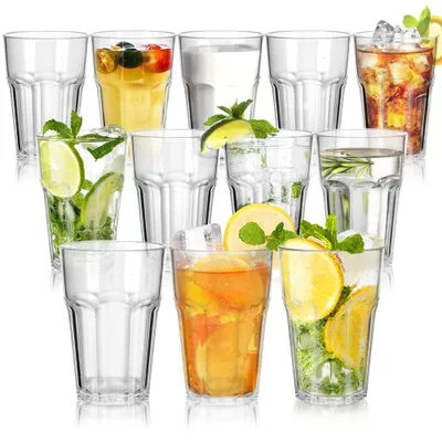 Immagine prodotto di Set di 12 bicchieri di plastica riutilizzabili, capacità 300 ml