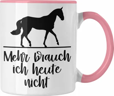 Produktbild von Trendation - Reiterin Mädchen Pferde Geschenk Tasse Reiten Reiterin Kinder Becher Spruch Lustig Geburtstag Geschenke (Rosa)