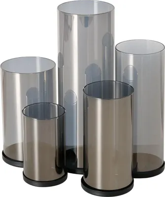 Zdjęcie produktu dla Srebrne świeczniki, metalowe, 4 sztuki