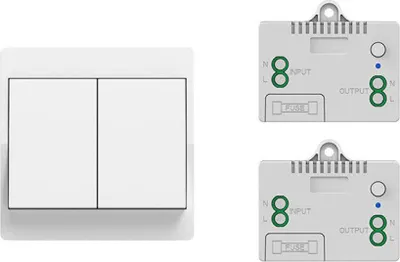 Produktbild von Funkschalter System batterielos Funk-Wand-schalter Funk-Empfänger Lichtschalter