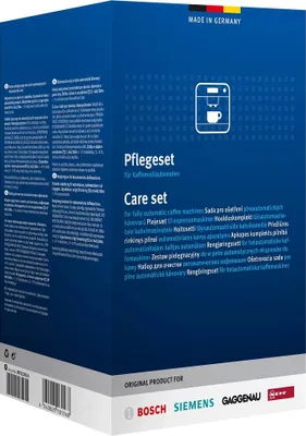Produktbild von Bosch Siemens Pflegeset 00312014 , 4 x Flüssigentkalker + 10 Reinigungstabletten