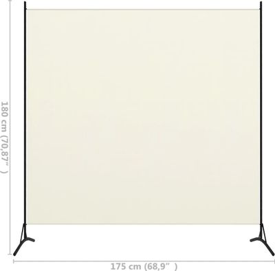 vidaXL 1-częściowa przegroda do pokoju kremowo-biała 175x180 cm