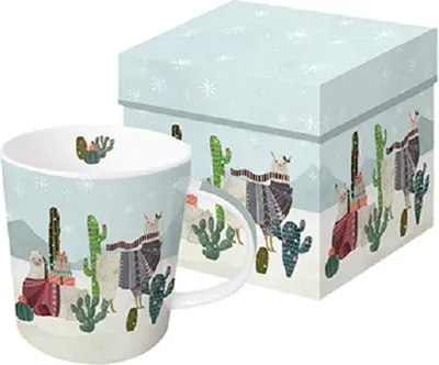Produktbild von Kaffeebecher, Lamas, in Geschenkbox, Henkelbecher, Tiere Lama Alpakas