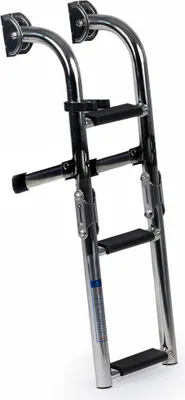 Produktbild von Bootsleiter / Badeleiter 3 Stufen mit Haltegriff Edelstahl klappbar, für Boote