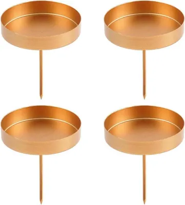 Produktbild von Kerzenhalter Adventskranz Stabkerzen Gold Metall 6cm 4er Set