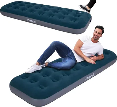 Produktbild von Aufblasbare Campingmatratze Tourist 1 Person navy blau mit Fußpumpe 191x73x22cm 24130