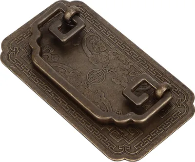 Image de Poignée de tiroir antique tétragonale Bat chinoise de style rétro tire avec 2 vis pour les armoires���ren bronze