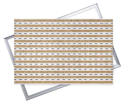 Produktbild von POLENTEX Aluminium Fußmatte für Türen mit Rahmen 90x60 cm, verstärkt 12 mm, Textil, objektgeeignete Eingangsmatte für Innen, Rips Kokosfarbe