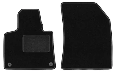 Image de Tapis de sol avant velours sur-mesure pour Citroen C4 Grand Picasso II (2013-, monospace) noir, jeu 2 pièces, fixations - STANDRAD