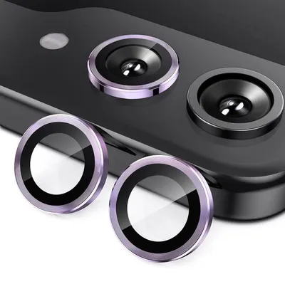 Produktbild von Für Samsung Galaxy Z Flip7 5G Aluminium Schutz Ring Kamera + H9 Tempered Hart Glas Hell-Lila