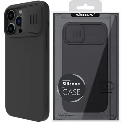 Zdjęcie produktu dla Nillkin CamShield Silky Silicone Case etui iPhone 14 Pro Max pokrowiec z osłoną na aparat czarny