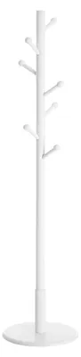 Produktbild von Freistehender Garderobenständer – Gummiholz – stabile Basis – 38 x 175 cm – weiß