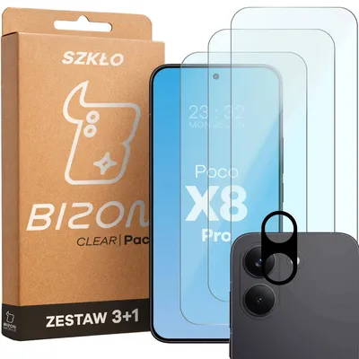Produktbild von Gehärtetes Glas - 3 Stück + Kameraschutz für Xiaomi POCO X8 Pro, Bizon Glass Clear Pack