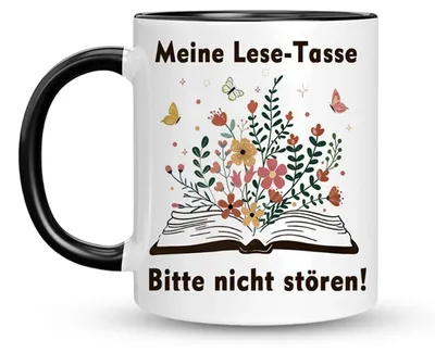 Produktbild von Keramik Tasse Buchmuster Doppelseitig Gedruckt Geschenk für Bücherfans