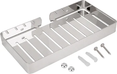 Produktbild von Seifenhalter zur Wandmontage, Edelstahl, Abflussregal, Regal für Badezimmer, Küche (Silber)
