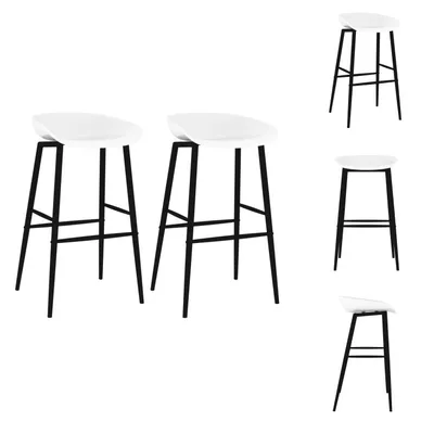 Image de vidaXL Tabouret de bar 2 pcs. Blanc - Tabouret de bar
