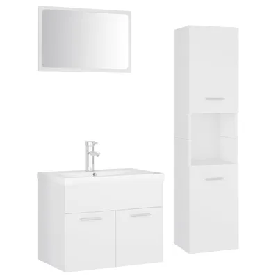 Produktbild von Badmöbel-Set Weiß Holzwerkstoff