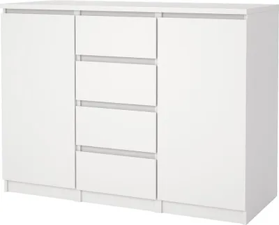 Produktbild von Naia Sideboard 2 Türen 4 Schubladen weiß.