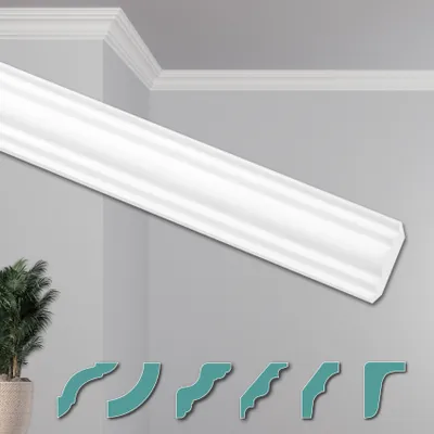 Produktbild von HEXIMO Deckenleisten modern XPS Styropor weiß, 2 Meter Stuckleisten Styroporleisten Zierleisten Stuck Eckleisten (20 Meter Deckenleisten ZG11)