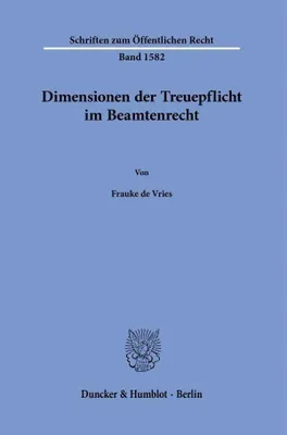 Image de Boek over de treuepflicht in het ambtenarenrecht - 1582